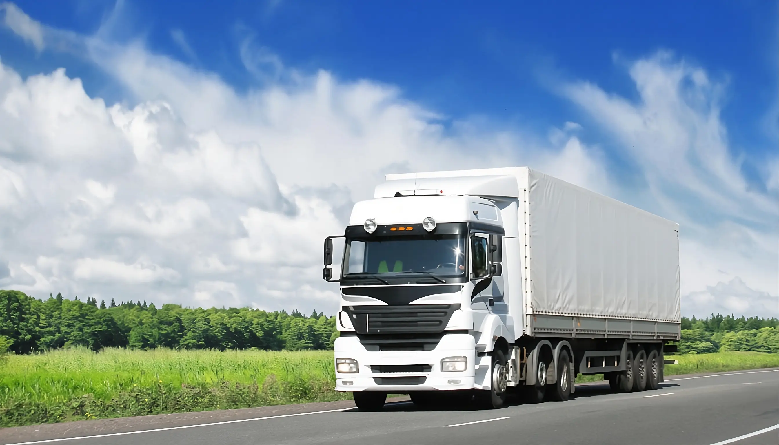 European truck on highway